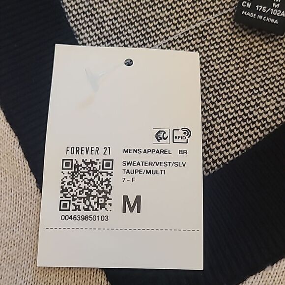 Forever 21 Taupe & Black Argyle Preppy Cotton Sweater Vest Size M - Picture 14 of 14